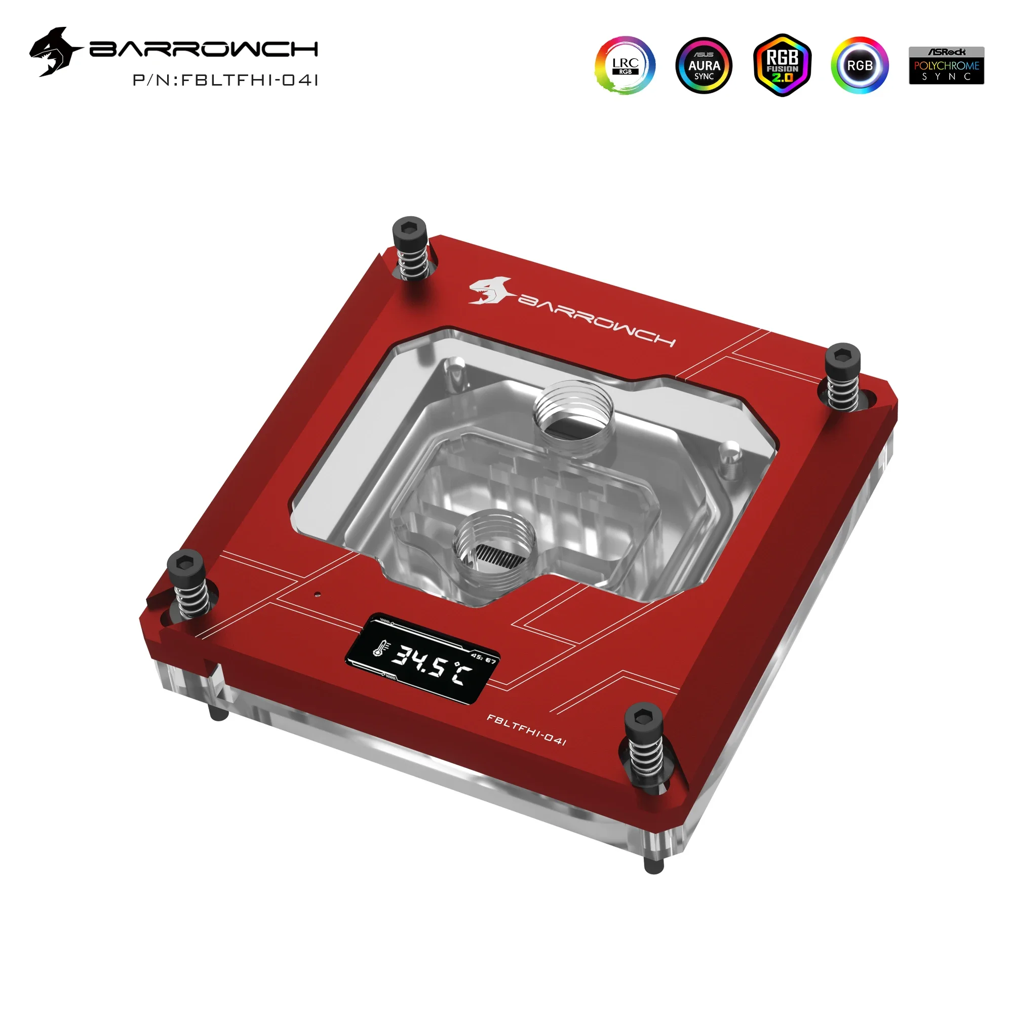 Barrowch FBLTFHI-04I For Intel Lga115X/1700/X99/X299 Platform CPU Water Cooling Block With TFT Digital display