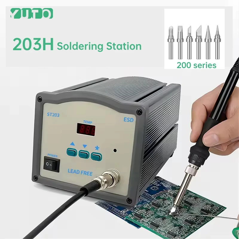 ST-203 Soldering Station 90W Lead-Free High Frequency Digital Rework Station With 200 Series Soldering Iron Tips