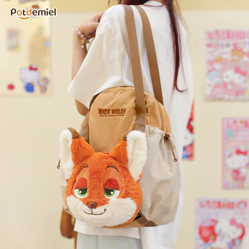 Niedliche Cartoon-abnehmbare Tasche für Frauen, Judy & Nick Co-Branded-Version, tragbar, vielseitiges Design, Mädchen-Umhängetasche für den täglichen Pendelverkehr