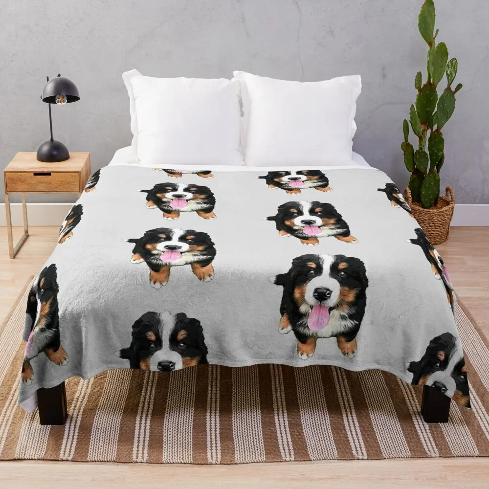 

Bernese Mountain Dog Cute Puppy Dog Throw Blanket Picnic Vintage For Decorative Sofa Hairys Blankets