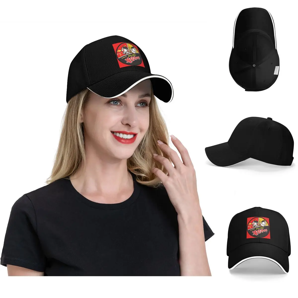 Gorras de Béisbol Buldak Ramen con Sabor a Pollo Picante, Gorras de Béisbol con Cierre a Presión, Transpirables, Casuales, Unisex para Exteriores