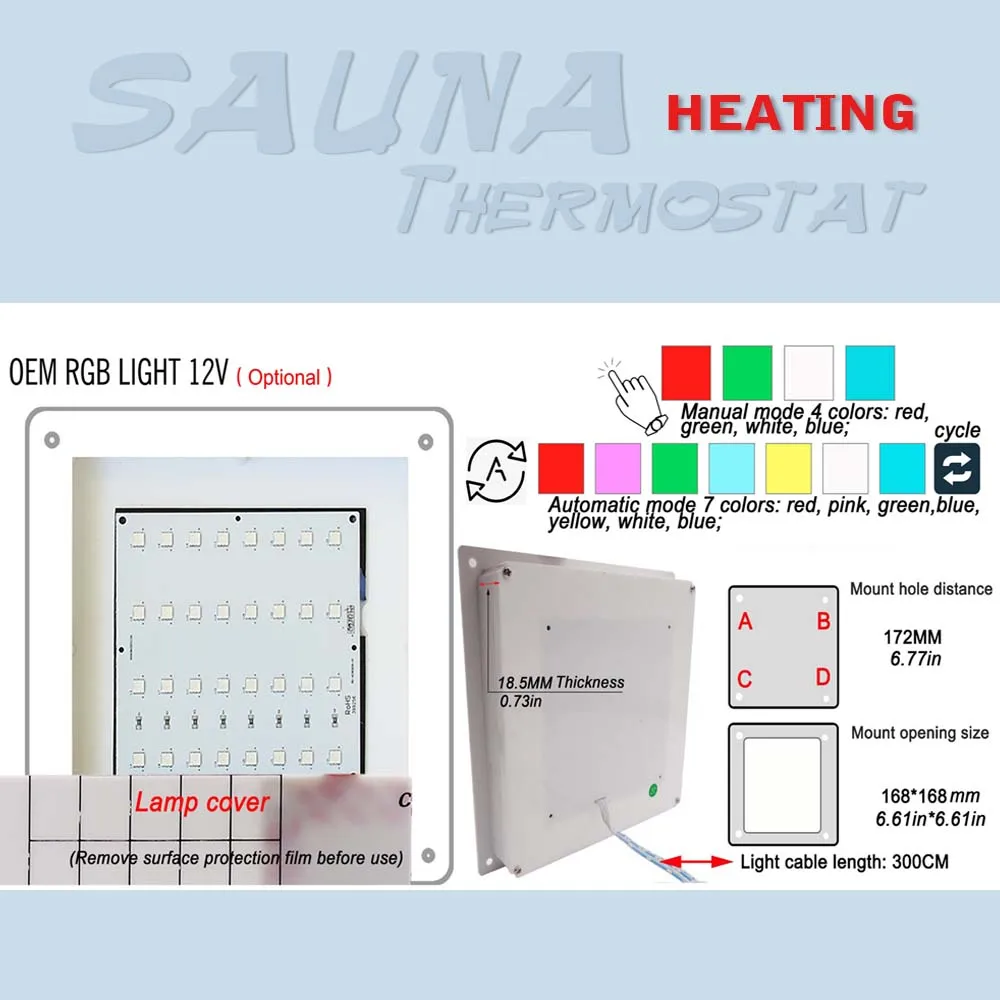 Sauna furnace temperature heating controller 110V 220V 30A Sauna thermostat with light/fan/music etc module functions