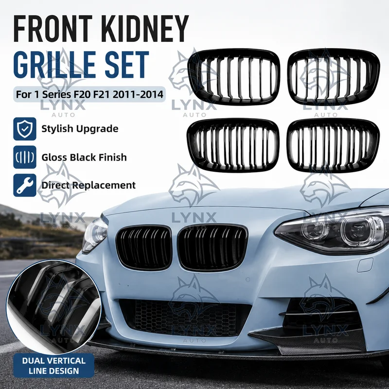 For BMW 1 Series F20 F21 2011-2014 Front Single Double Vertical Line Grille Cross-border Modification