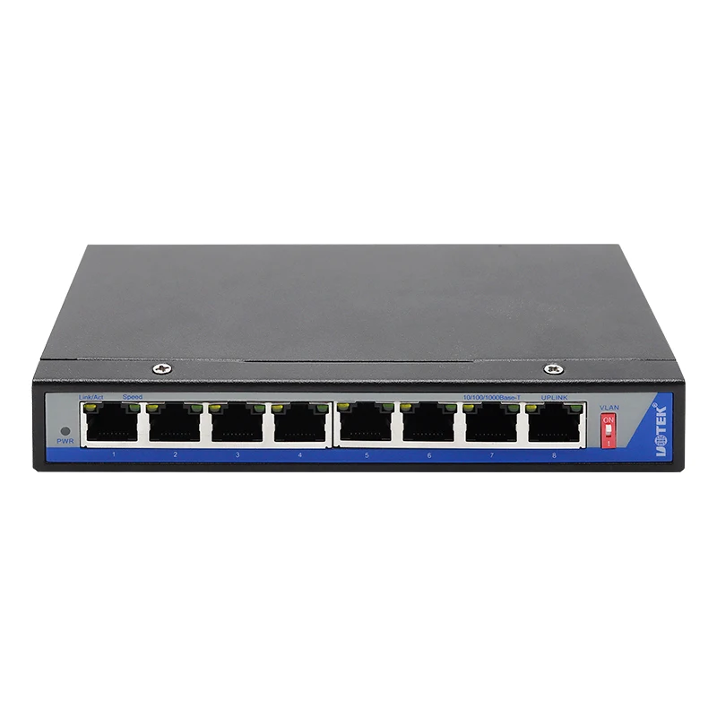 UOTEK 1000M 8 Ports Full Gigabit Unmanaged Ethernet Switch Support VLAN Function UT-CG1008