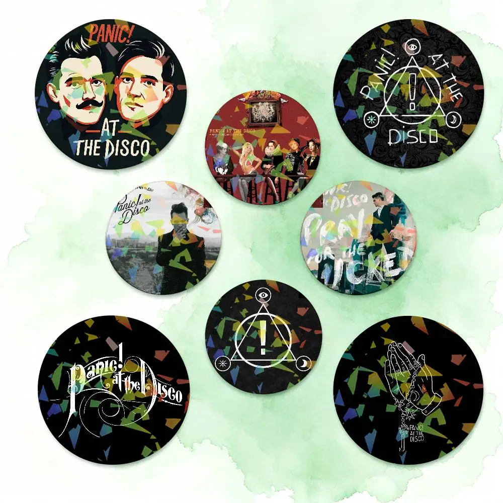 Band P-PaNic! At the D-DisCo Rock Round Badge Lapel Pins for Backpacks Briefcase Laser Brooch Clothes Gifts