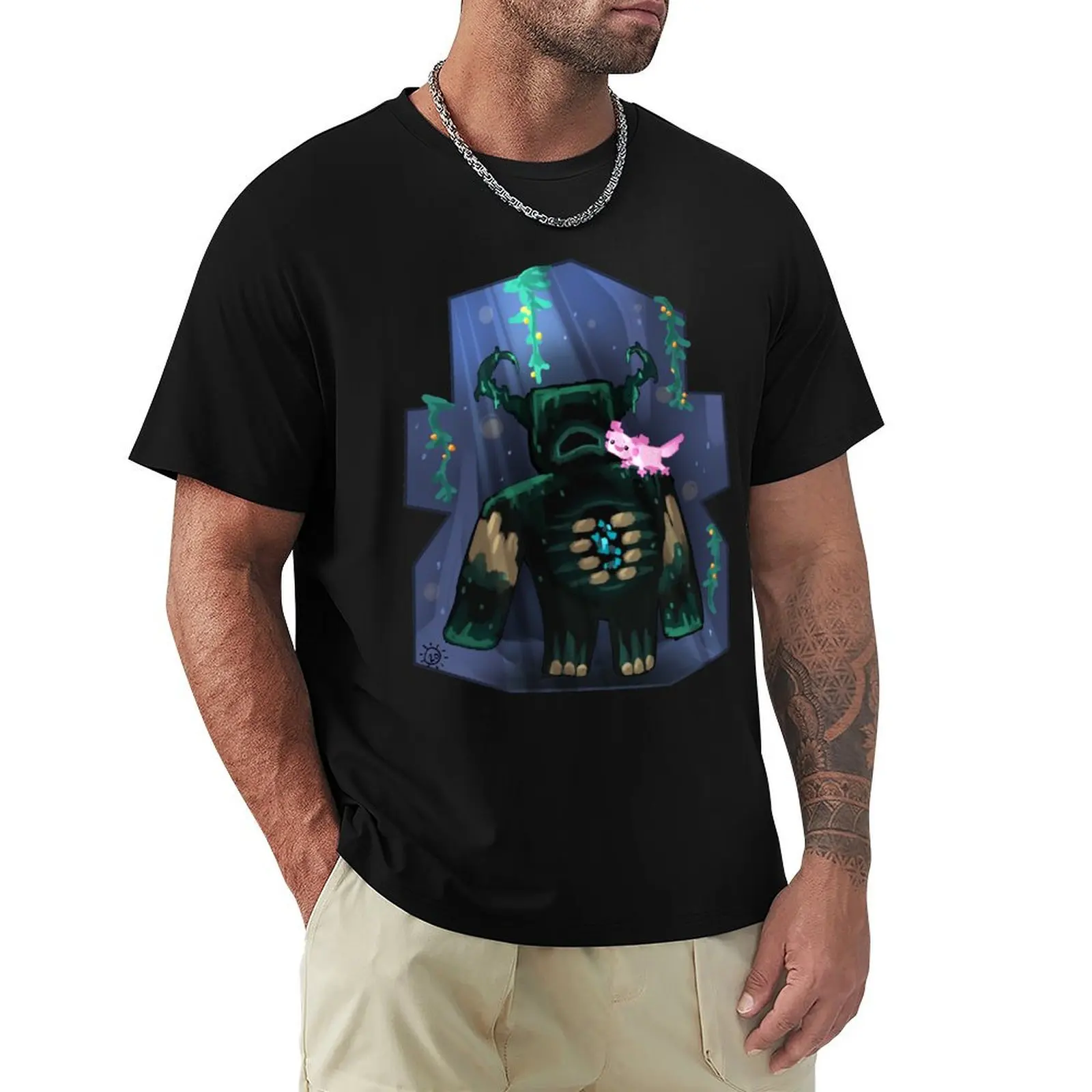 warden n axolotl T-Shirt for a boy cheap stuff aesthetic clothes quick-drying men tshirt