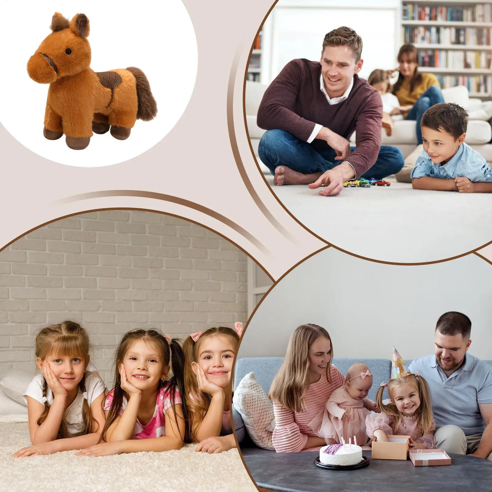 ぬいぐるみ馬のぬいぐるみ、柔らかく抱き心地の良いコレクタブルドール、ソファ、ベッド、カウチ、車の椅子、机、リビングルーム用の柔らかく抱き心地の良いぬいぐるみ馬