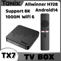 Original Tanix TX7 Android14 TV Box Allwinner H728 Quta-core 16/32/64GB 1000M LAN BT5 Wifi6 8K HD Set Top Box Home Media Player