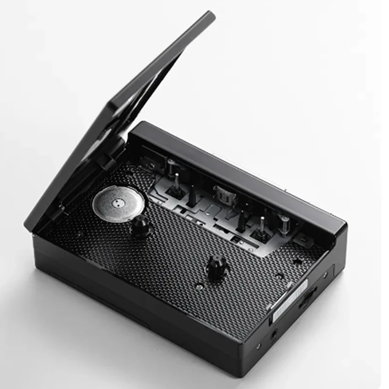 Lecteur de Cassette Stéréo Rétro Noir, Baladeur en Plastique, Musique, Auto Paupières avec Bluetooth, 1 Pièce