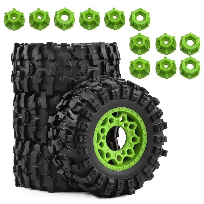 

109mm Short Course Truck Wheel & Tire Set (4PCS) with 12mm/14mm/17mm Hex Bolts for 1/10 TRX Slash
