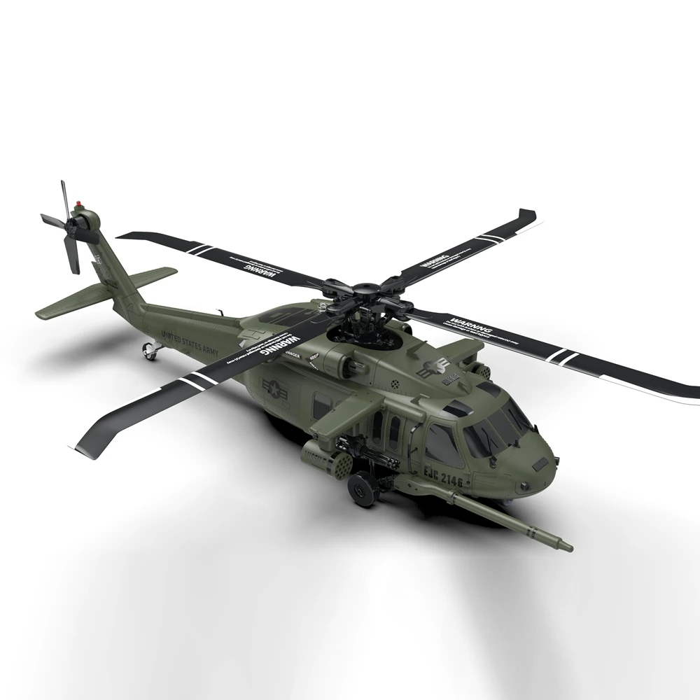 YXZNRC UH60 Black Hawk RC Helicopter with 6-axis Gyro 2.4G 6CH 1:47 Scale Flybarless 3D Stunt Remote Control Helicopter Model