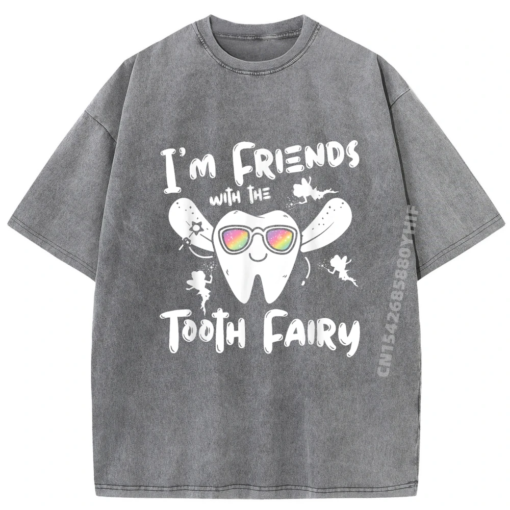 بلايز وتيز رجالية ريترو أنا أصدقاء مع تيشيرتات جرافيك عادية في الهواء الطلق مطبوعة بلايز رجالي قميص مغسول كبير الحجم #4