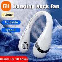 Xiaomi 5000mAh Hanging Neck Fan Portable Folding Bladeless Neckband Mute Type-C USB Recharge Air Conditioning Fans