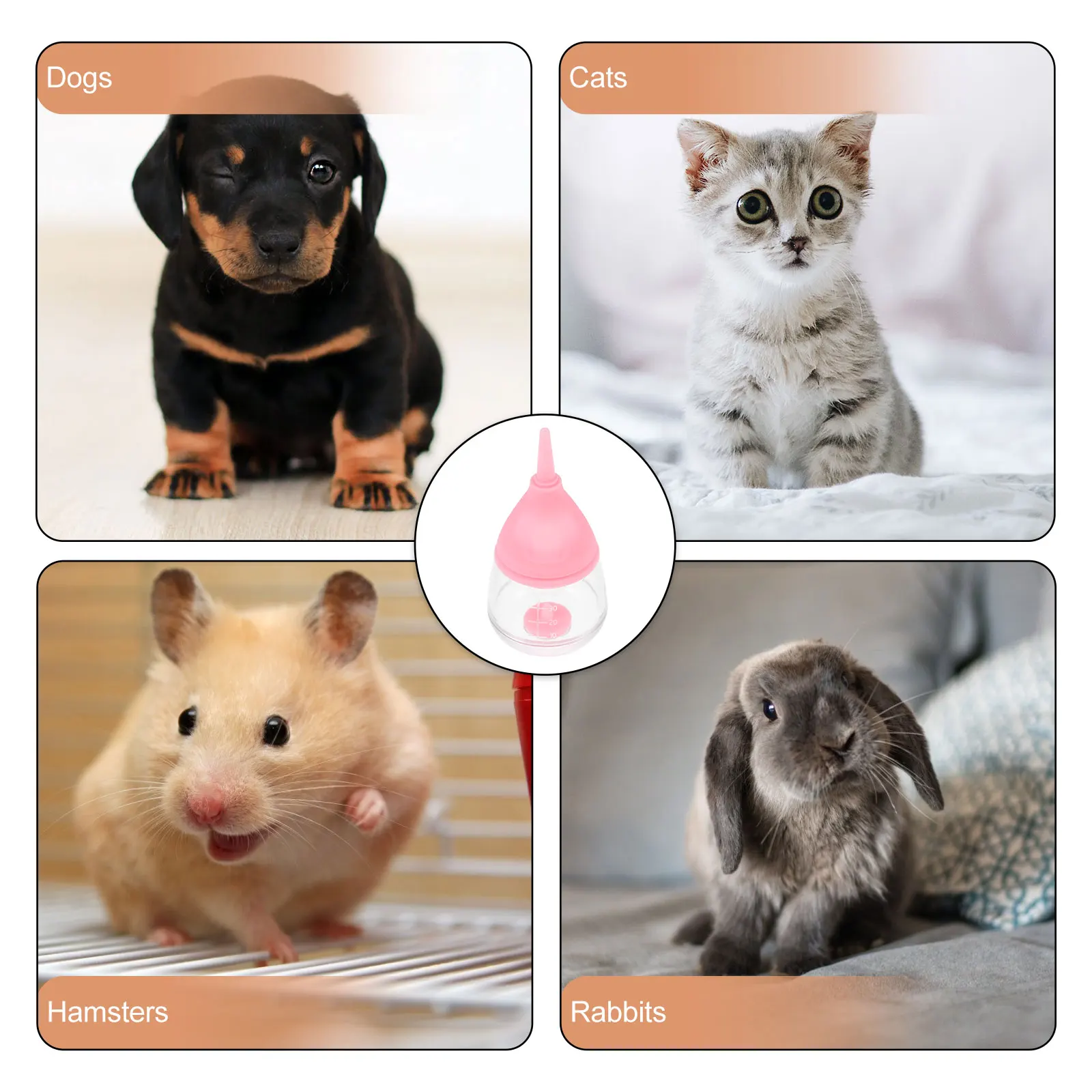 

Newborn Pet Nursing Bottle Puppy Kitten Feeder Plastic Silicone Small Animal Milk Feeding Bottle Portable Puppy Feeding Bottles