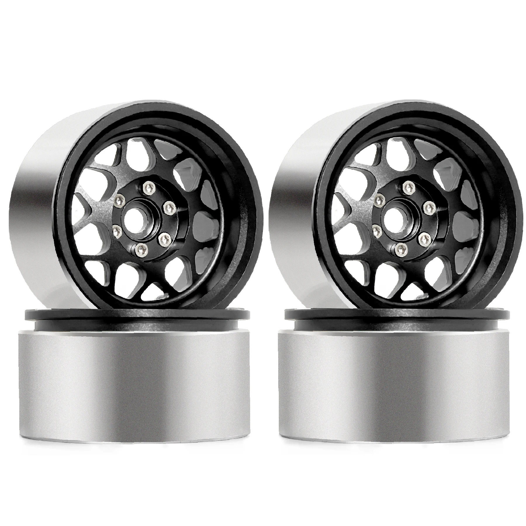 4pcs 2.2 Beadlock Wheels Aluminum for 1/10 RC Rock Crawler Car Axial Wraith RR10 SCX10 II III 90046 TRX4 TRX6 YETI D90 CC01