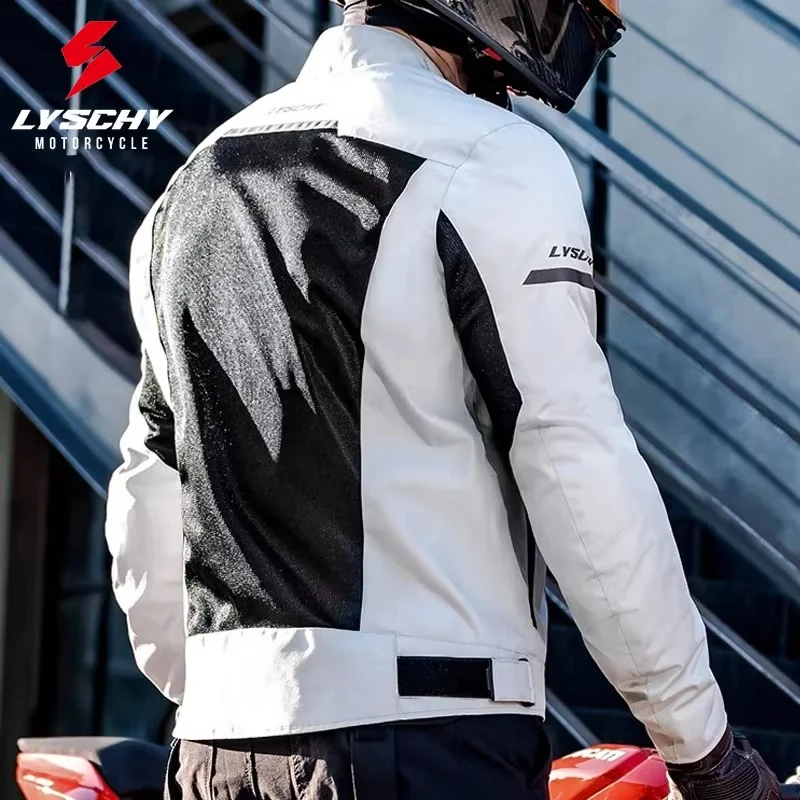 

LYSCHY летняя мужская и женская мотоциклетная куртка, сетчатая дышащая светоотражающая мотоциклетная куртка CE2, куртка для мотокросса, одежда для верховой езды
