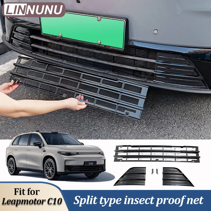 LINNUNU For Leapmotor C10 Front Grille insect proof Net Protector Car Insect Screening Mesh Cover Anti-insect Dust Proof Grills