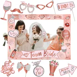 1Set Bride to be Team Bride Photo Booth Props Frames Single Party Gatherings Decora Wedding Bridal Shower Hen Party Supplies