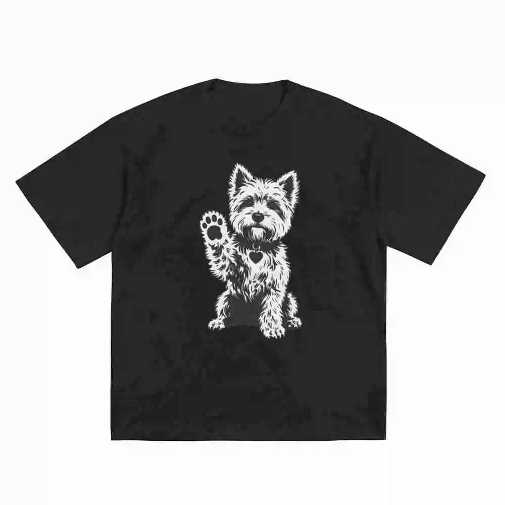 Cairn Terrier Heart Short Sleeve Tee 100% Cotton T-Shirt