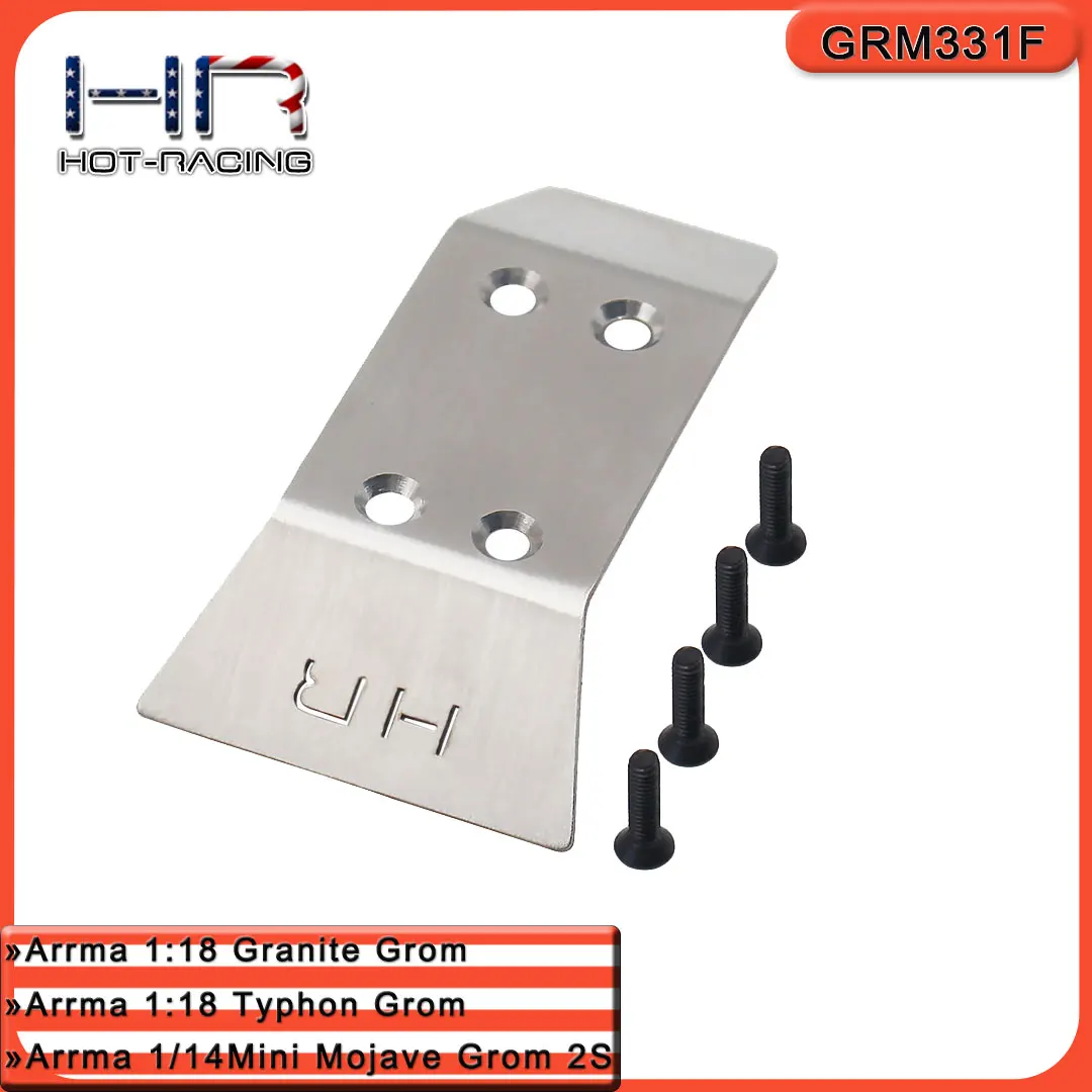 Hot Racing optional heavy duty stanles steel skid plate for use on the Arrma 1/18 Grom