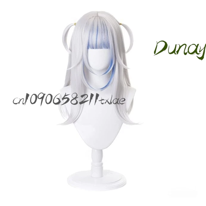 Gawr Gura 코스프레 세트 상어 귀 머리 클립 발 장갑 파란색 짧은 소매 반바지 가발 세트 귀여운 VTuber Hololive 의상 여름 애니메이션