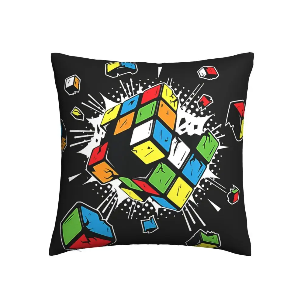 Exploding Rubix Rubics Cube Throw Pillow Case Hip Hop Cushion For Home Sofa Chair Decorative Hug Pillowcase