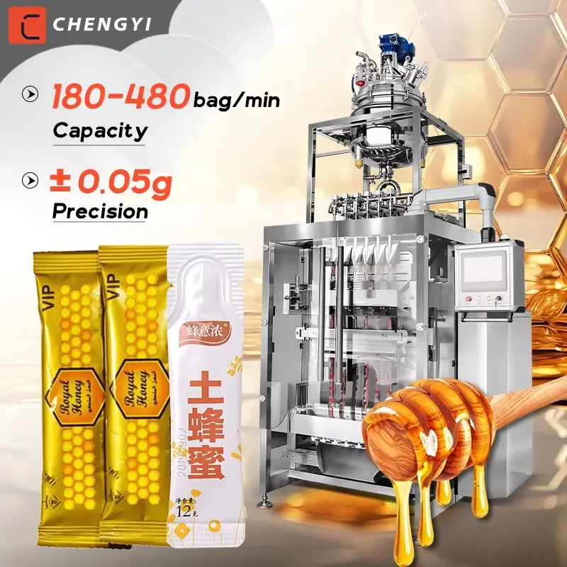 Multi-Function Automatic Small Pouch Sauce Oil Cream Liquid Syrup Honey Sachet Packaging Machine