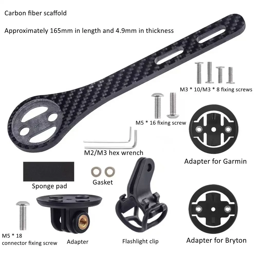 

Bicycle Computer Extended Holder Carbon Fiber Bracket Road Bike Stopwatch Speedometer Mount Holder For Garmin Bryton Light Stand