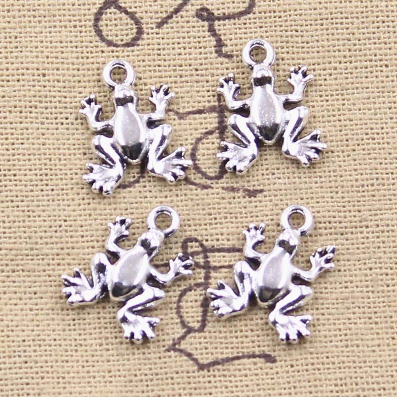 20pcs Charms Frog 17x14mm Antique Silver Color Pendants DIY Crafts Making Findings Handmade Tibetan Jewelry