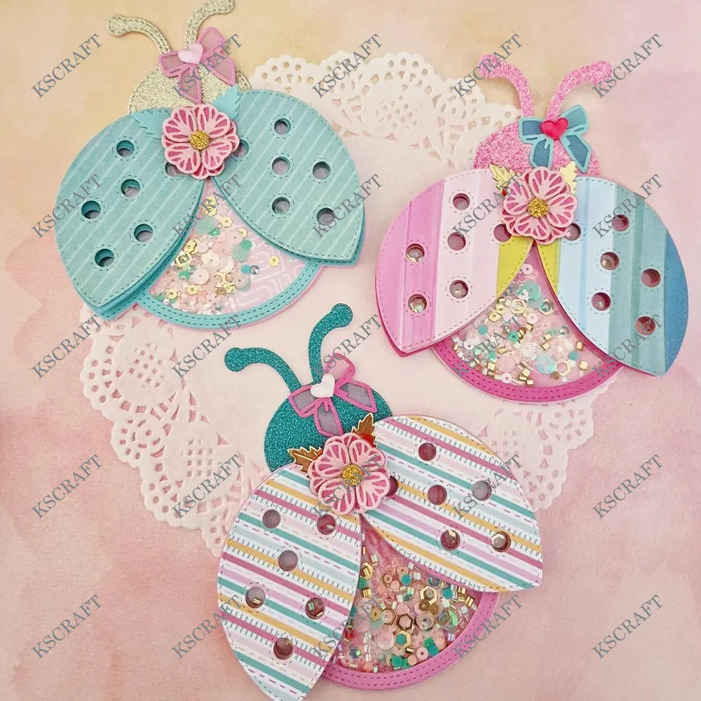 KSCRAFT Ladybug Mini Album Cutting Dies Stencils for DIY Scrapbooking Decorative Embossing DIY Paper Cards