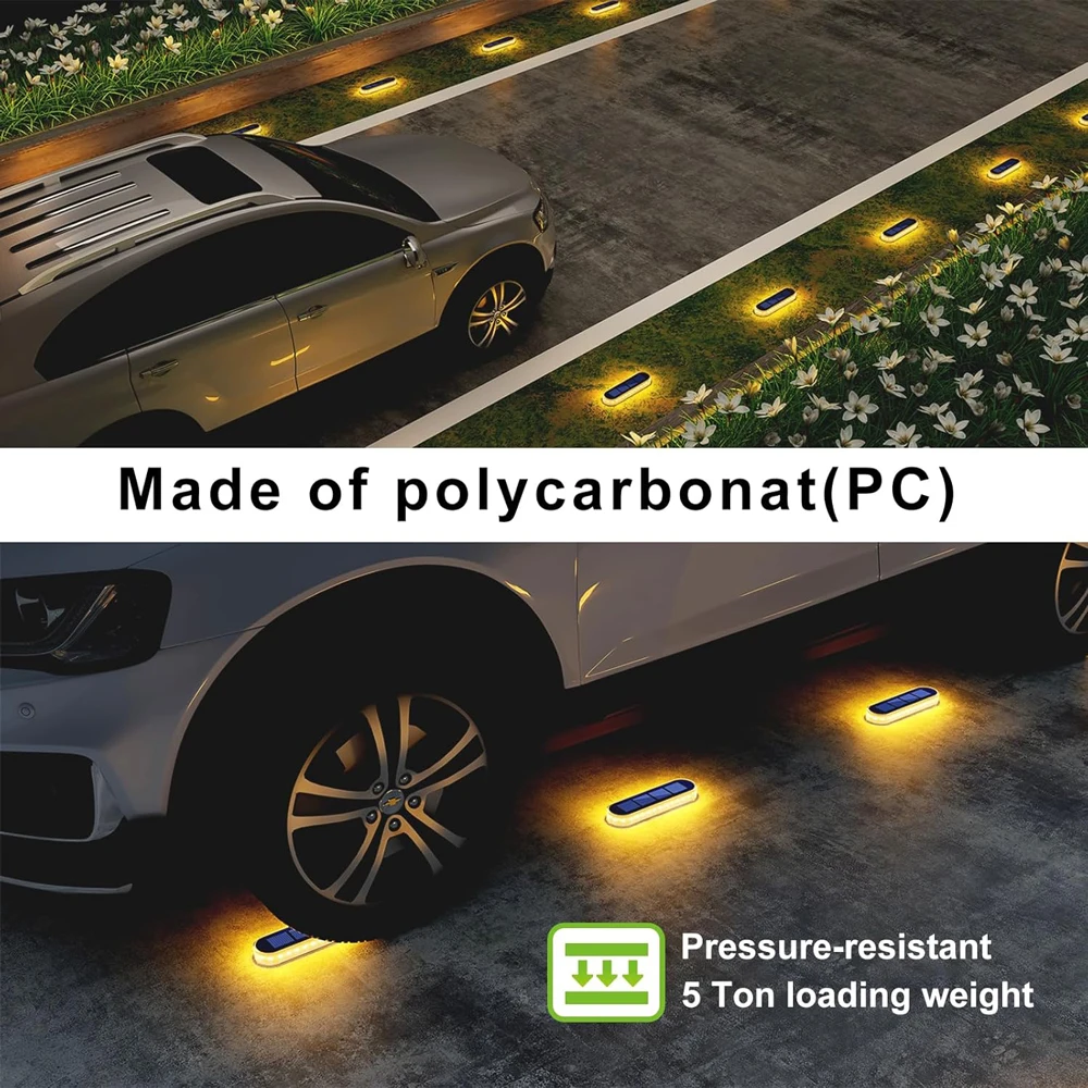 Solar Powered LED Outdoor Deck Lights IP68 Waterproof Automatic On/Off Yard Fence Wall Lamp for Garden Steps Patio Pathway Stair