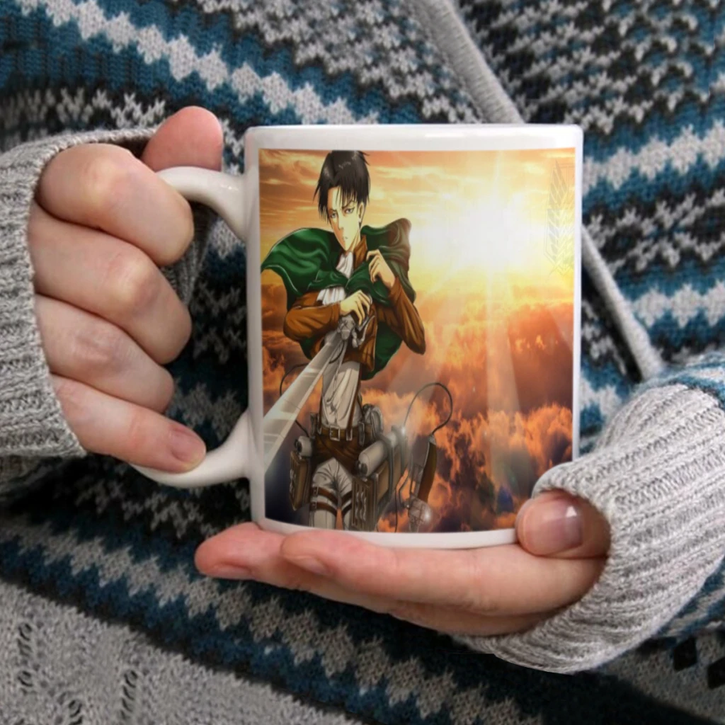 Anime Attack On Titan Soldier Commander Eren Ceramic Cup Coffee Oatmeal Breakfast Cup Creative Personality Mug