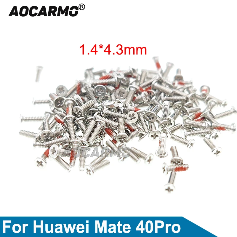 Aocarmo 100Pcs For Huawei Mate 40Pro Screw Inside Motherboard Middle Frame Screws 1.4*4.3mm Replacement Repair Parts