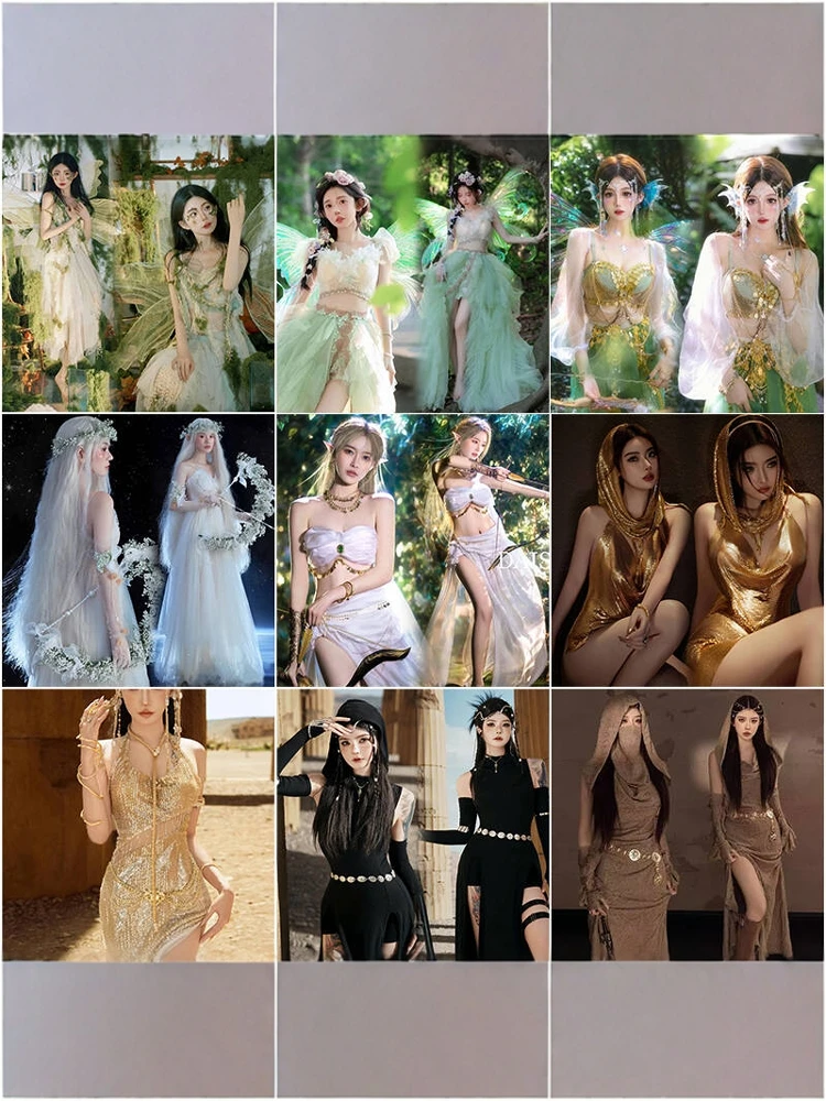 

Dreamy Fairy Angel Outdoor Photography Costume Forest System Green Wild Fairy Tale Beautiful Performance Clothes Ladies' Fashion