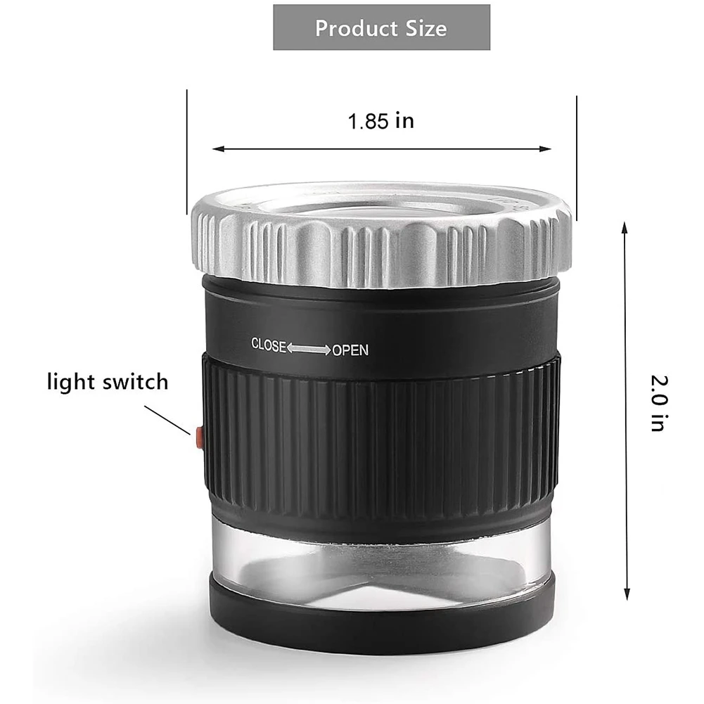 ルーペ拡大鏡 30X 拡大鏡 照明付き 調整可能な焦点距離 デスクトップ拡大鏡 6 ライト付き ジュエリー テキスタイル ホット用