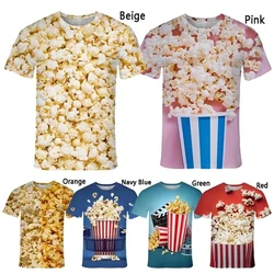 New Fashion Popcorn 3D Printed Funny T Shirts Men's And Women's Clothing Summer Short Sleeve T-Shirt Unisex Streetwear Tops Tees