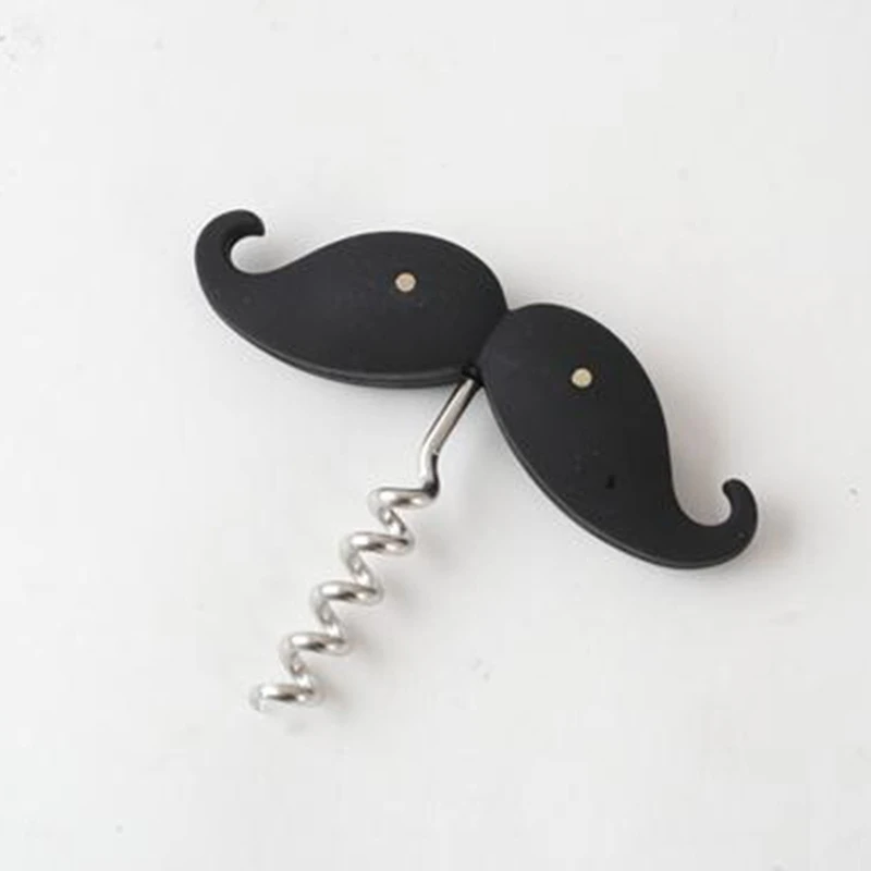 

Black Mustache Bottle Opener Corkscrew Bottle Caps Stainless Steel Easy to Use Ergonomic Handle Non-slip and Comfortable