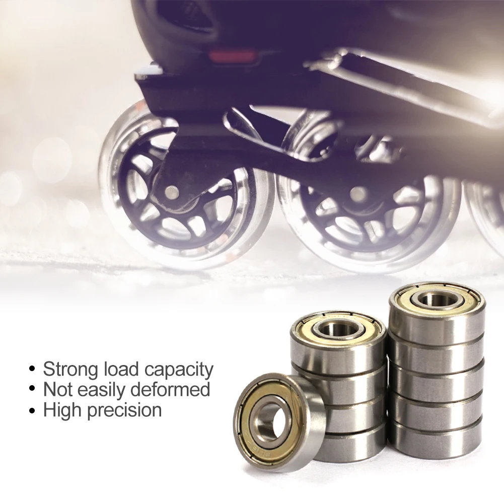 

10PCS 608ZZ Ball Bearings Double Shielded Miniature High-carbon Steel Single Row Deep Groove Ball Bearing For Skate Bearings