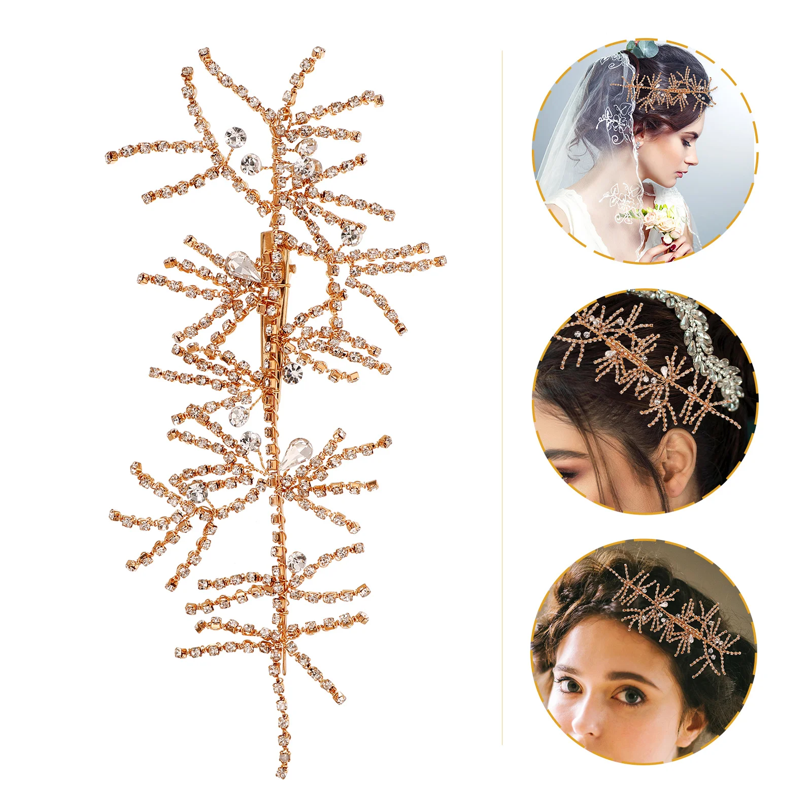 

Luxury Rhinestone Wedding Hair Clip Bride Bridal Side Headpiece Elegant Hair Accessory For Bridesmaid Prom Event
