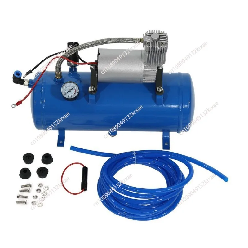 Useful 120PSI-150PSI 12V Air Tyre Inflator Pump Compressor with 6L Tank for Truck RV Train Air Horn 500cm/16.4ft Hose