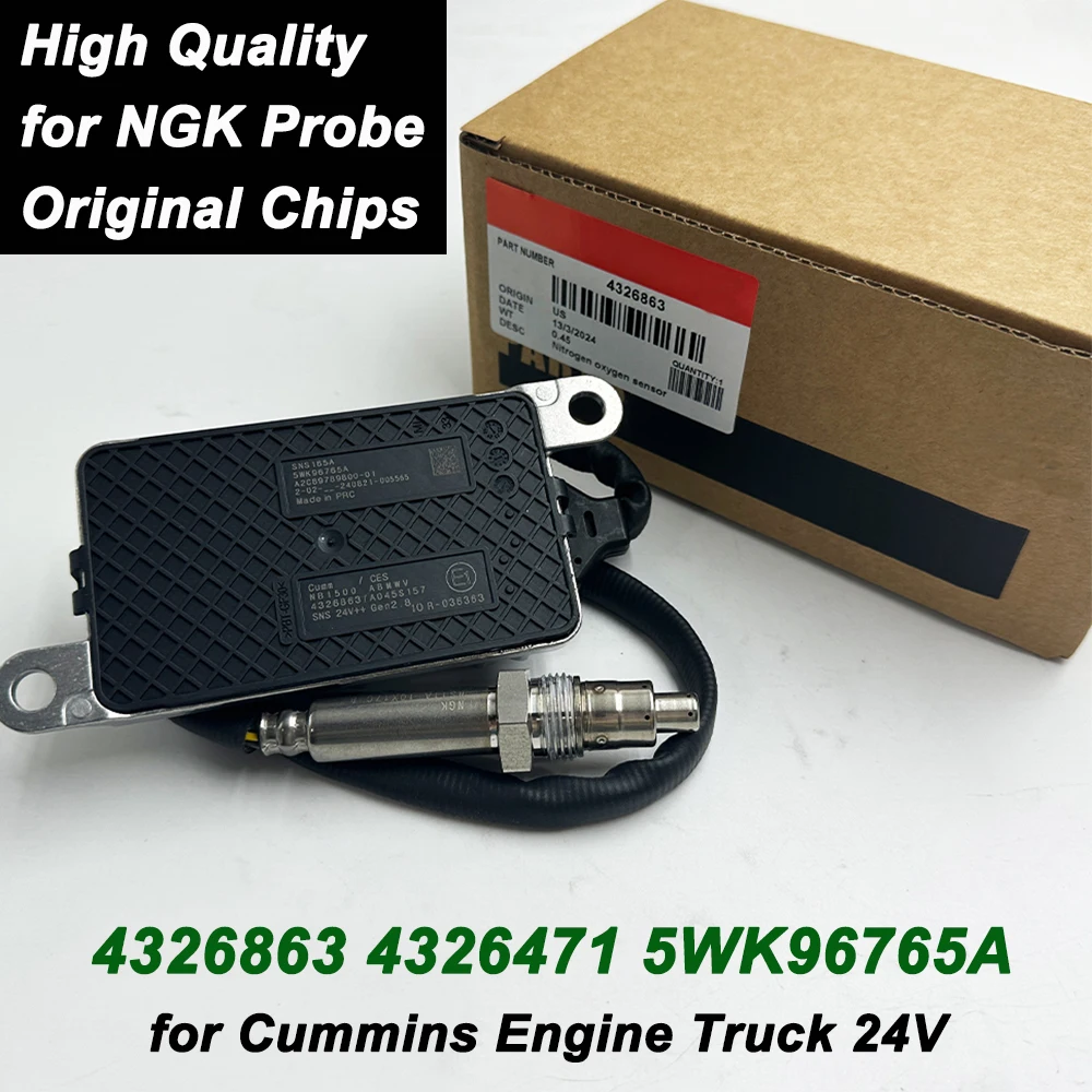 High Quality NOx Sensor 4326863 5WK96765A with C-ummins Box, For Cummins 24V VAN Truck 5WK96765 5WK96765B 4326471 A2C89789800-01