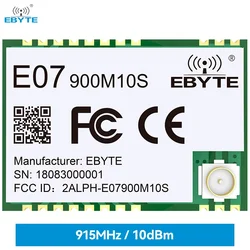 CC1101 무선 RF 모듈 E07-900M10S IPEX/스탬프 홀 안테나, 장거리 1.5km SMD 패키지 SPI 무선 모듈, 868Mhz, 915Mhz