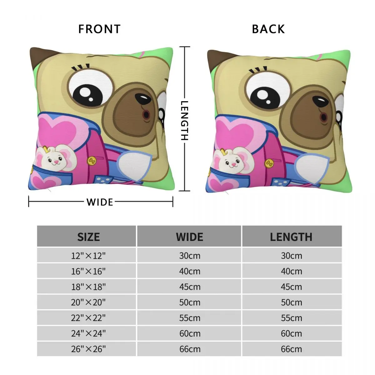 Cartoon Anime Chip And Potato Square Pillowcase Cushion Cover Pillow Case Throw Pillow Cover for Home Bedroom Car