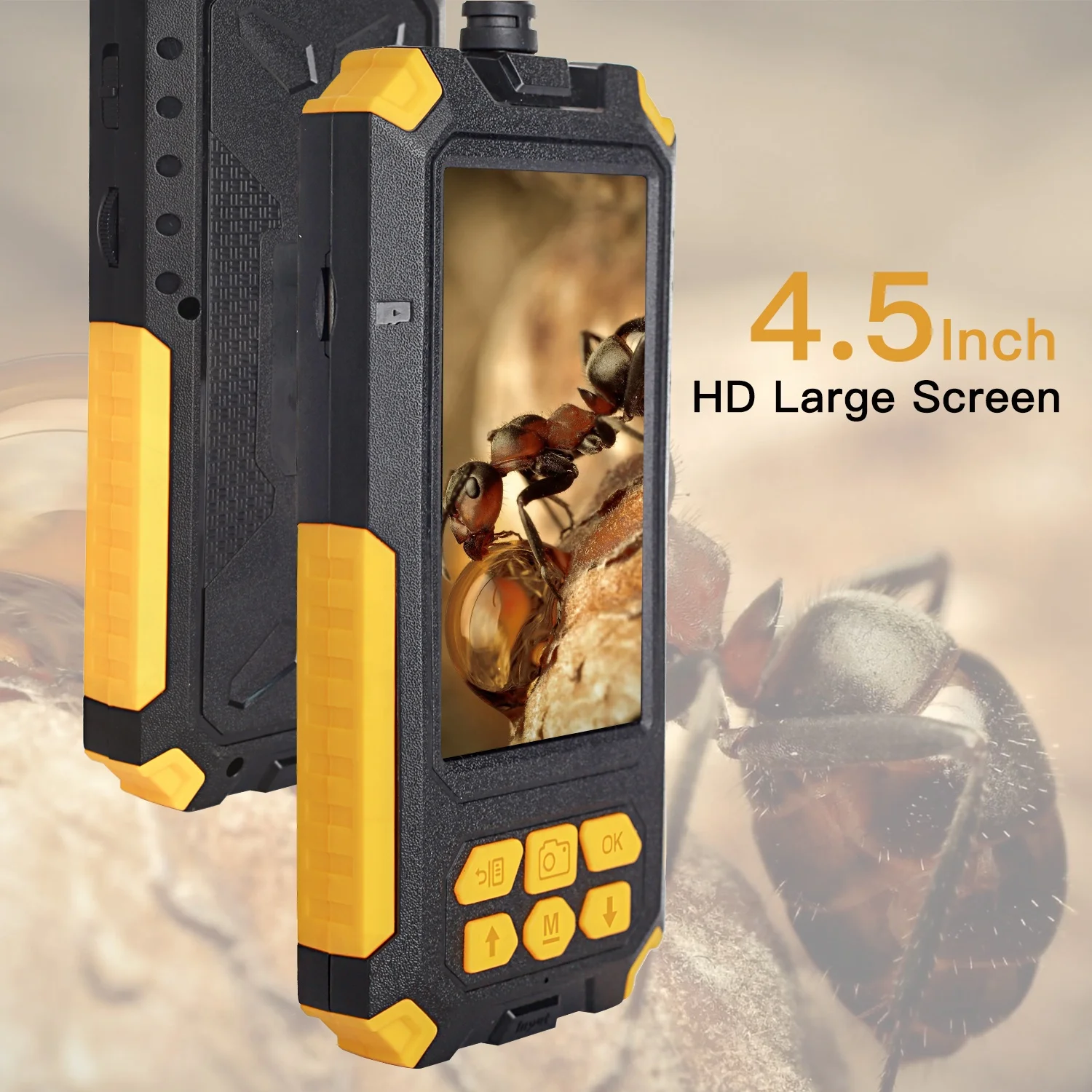 New P50 Handheld Endoscope 8mm Dual Lens 1080P Pipe Inspection Camera 4.5inch Screen Industrial Borescope 10m IP67 Snake Camera