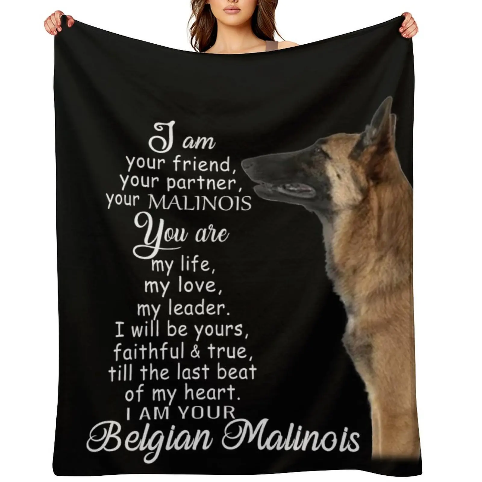 I am your friend your partner Belgian Malinois dog Throw Blanket sofa bed Sofas Designers Tourist Plush Blankets