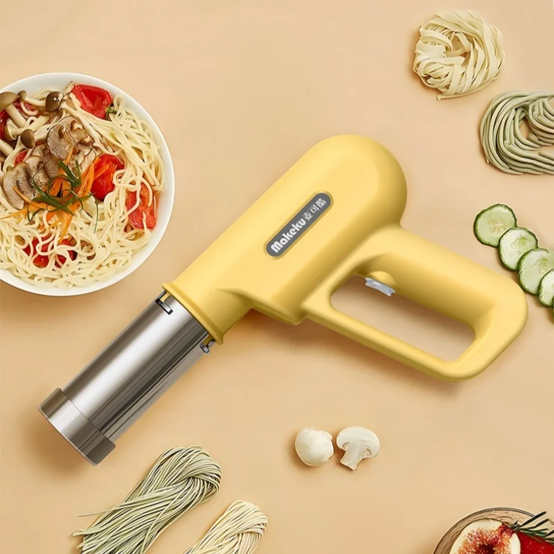 ماكينة صنع المكرونة الكهربائية اللاسلكية المنزلية الصغيرة الأوتوماتيكية بالكامل ماكينة صنع المكرونة المحمولة مسدس صنع المعكرونة السريعة