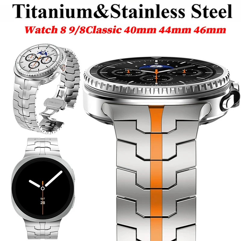 Metall Edelstahl Armband für Samsung Galaxy Watch 8 9/8Classic 40 44mm 46mm Titan Armband für Galaxy Watch 9 Correa