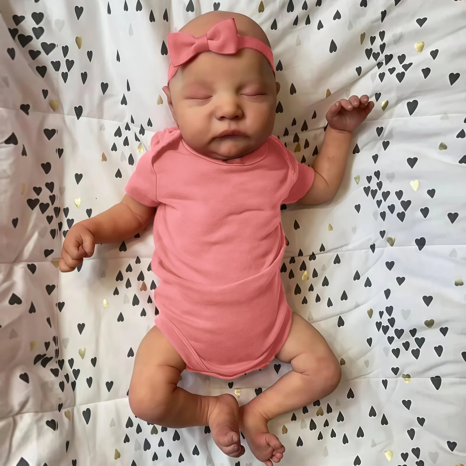 43 سنتيمتر نابض بالحياة تولد من جديد طفلة دمية-17 بوصة كامل الجسم الفينيل سيليكون ثلاثية الأبعاد رسمت باليد الوليد عيد ميلاد/هدية عيد الميلاد #4