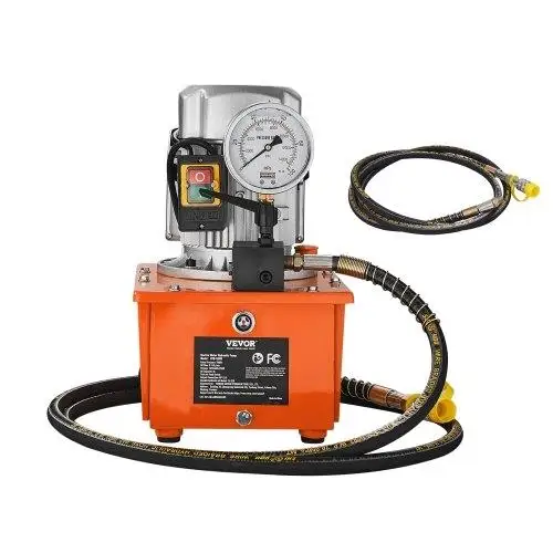 10000 PSI Electric Hydraulic Pump 750W 110V, 8L Capacity, Manual with Lever Switch for punching /Bending/Jack Machines