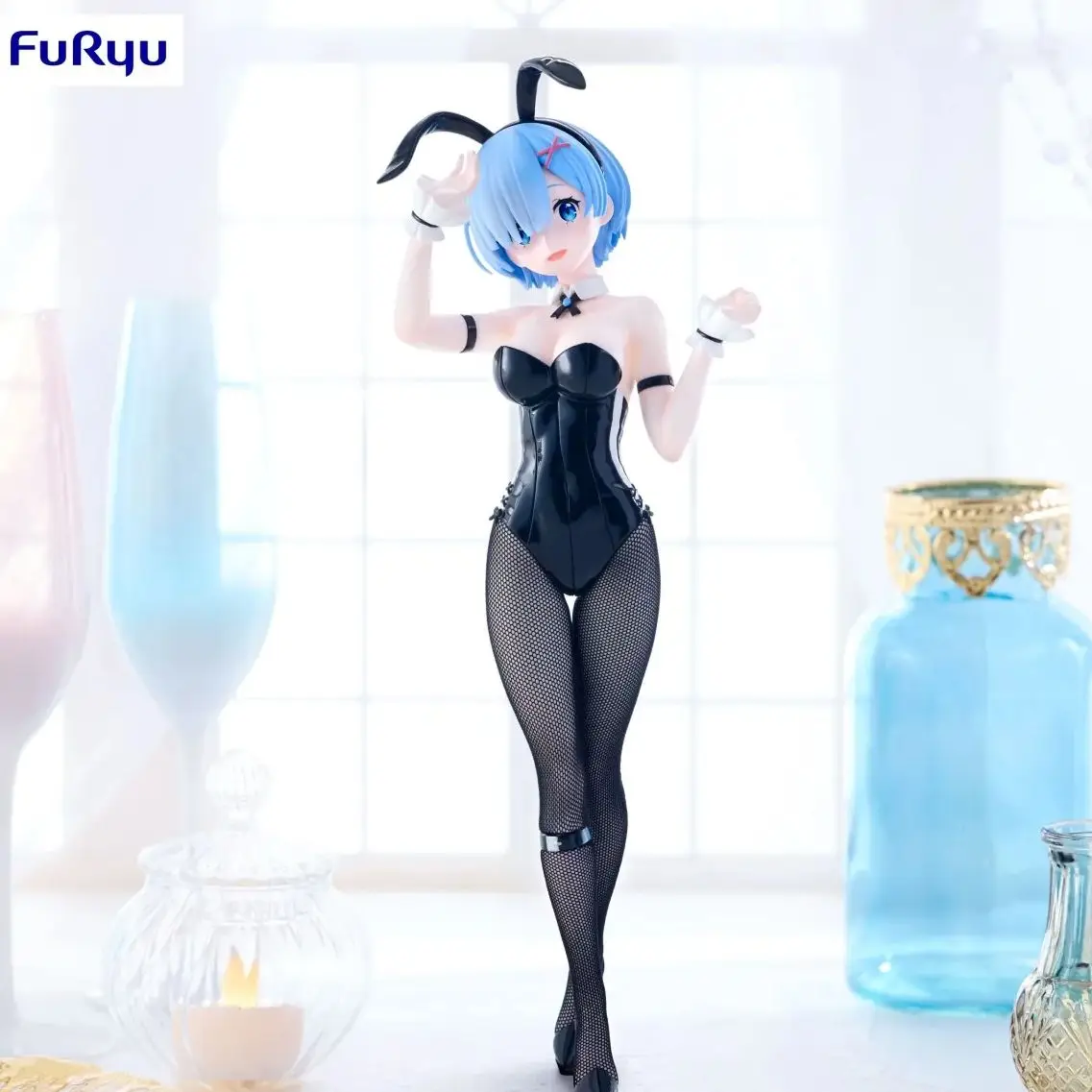 Judai 30cm Original Furyu BiCute Bunnies Re Zero Ram Rem Bunny Girls Ver PVC Action Figure Model Doll Toys view 5